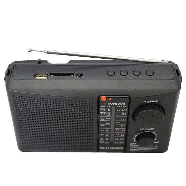 Radio Portatil Recargable 3 Bandas Con Control Remoto