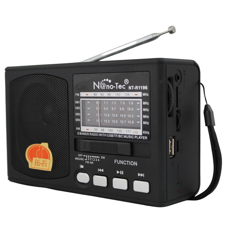 Radio Portatil 6 Bandas Analogo Con Bluetooth Y USB