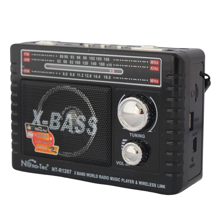 Radio Portatil 3 Bandas Analogo Con Bluetooth Y USB